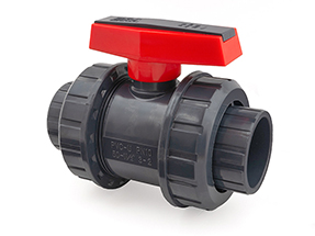Metric Grey PVC Double Union Ball Valve